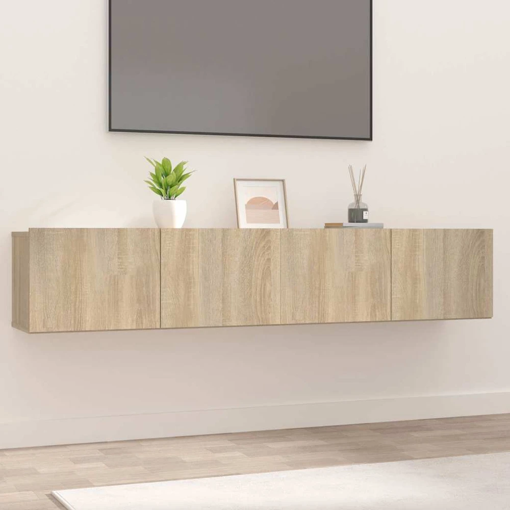 TV staliukas Televizoriaus spintelės, 2vnt., ąžuolo, 80x30x30cm, mediena