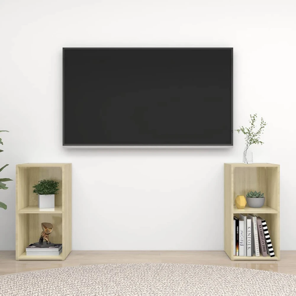 Televizoriaus spintelės, 2vnt., ąžuolo, 72x35x36,5cm, mediena