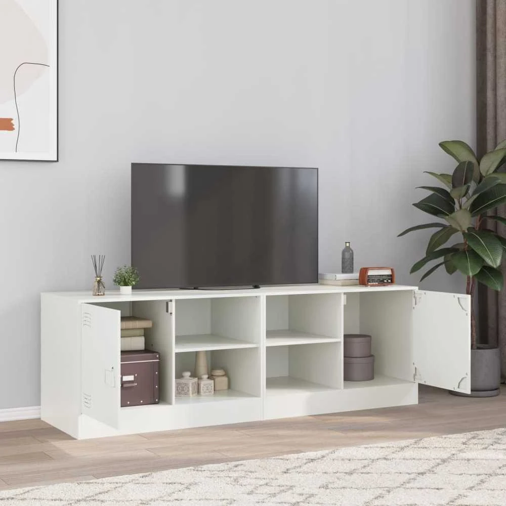 TV staliukas Televizoriaus spintelės, 2vnt., baltos, 67x39x44cm, plienas