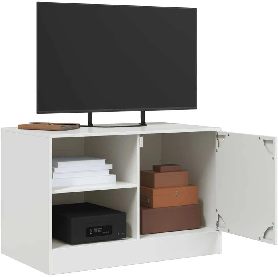 TV staliukas Televizoriaus spintelės, 2vnt., baltos, 67x39x44cm, plienas