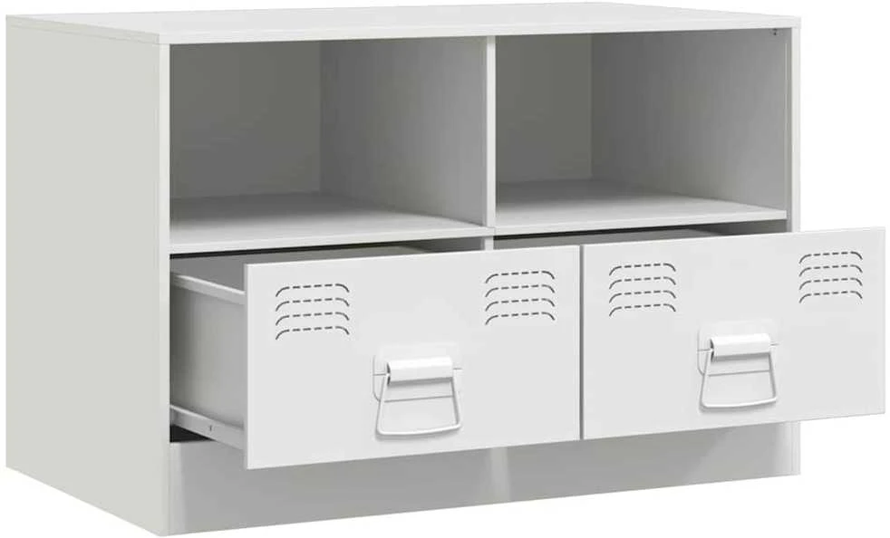 TV staliukas Televizoriaus spintelės, 2vnt., baltos, 67x39x44cm, plienas