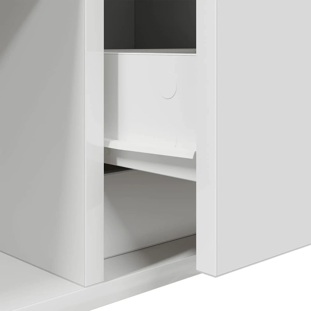 TV staliukas Televizoriaus spintelės, 2vnt., baltos, 60x31x25,5 cm, mediena