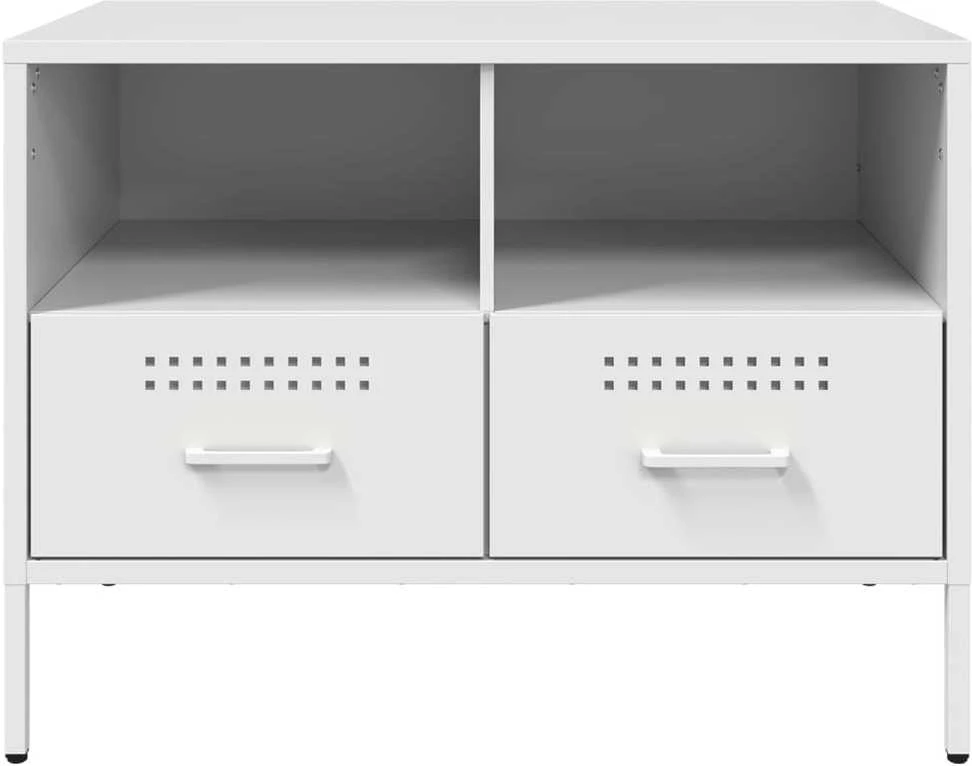 TV staliukas Televizoriaus spintelės, 2vnt., baltos, 68x39x50,5cm, plienas