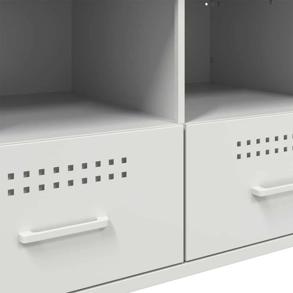TV staliukas Televizoriaus spintelės, 2vnt., baltos, 68x39x50,5cm, plienas