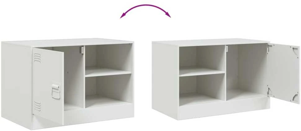 TV staliukas Televizoriaus spintelės, 2vnt., baltos, 67x39x44cm, plienas