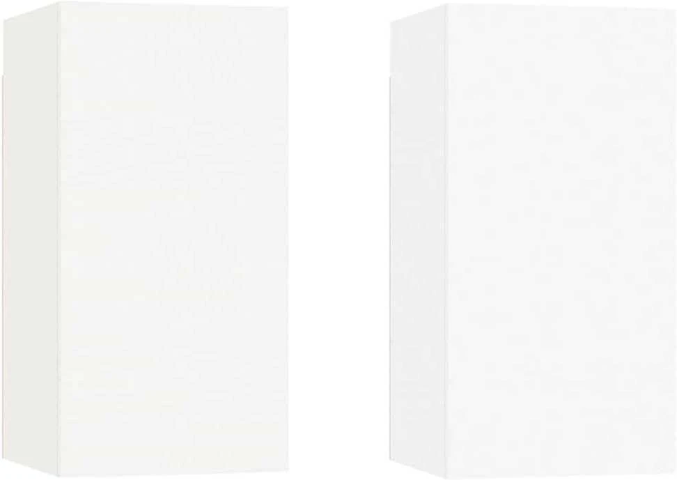 Televizoriaus spintelės, 2vnt., baltos, 30,5x30x60cm, mediena