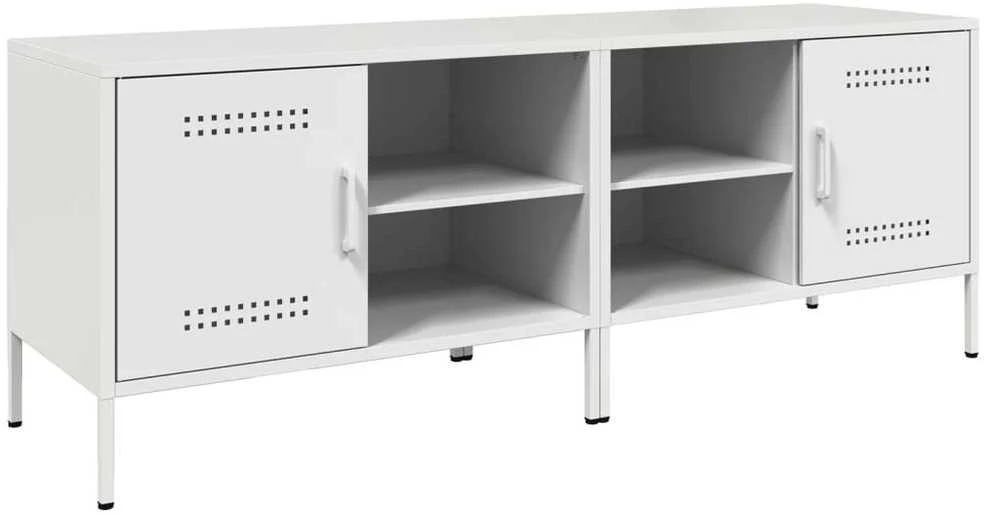 TV staliukas Televizoriaus spintelės, 2vnt., baltos, 68x39x50,5cm, plienas