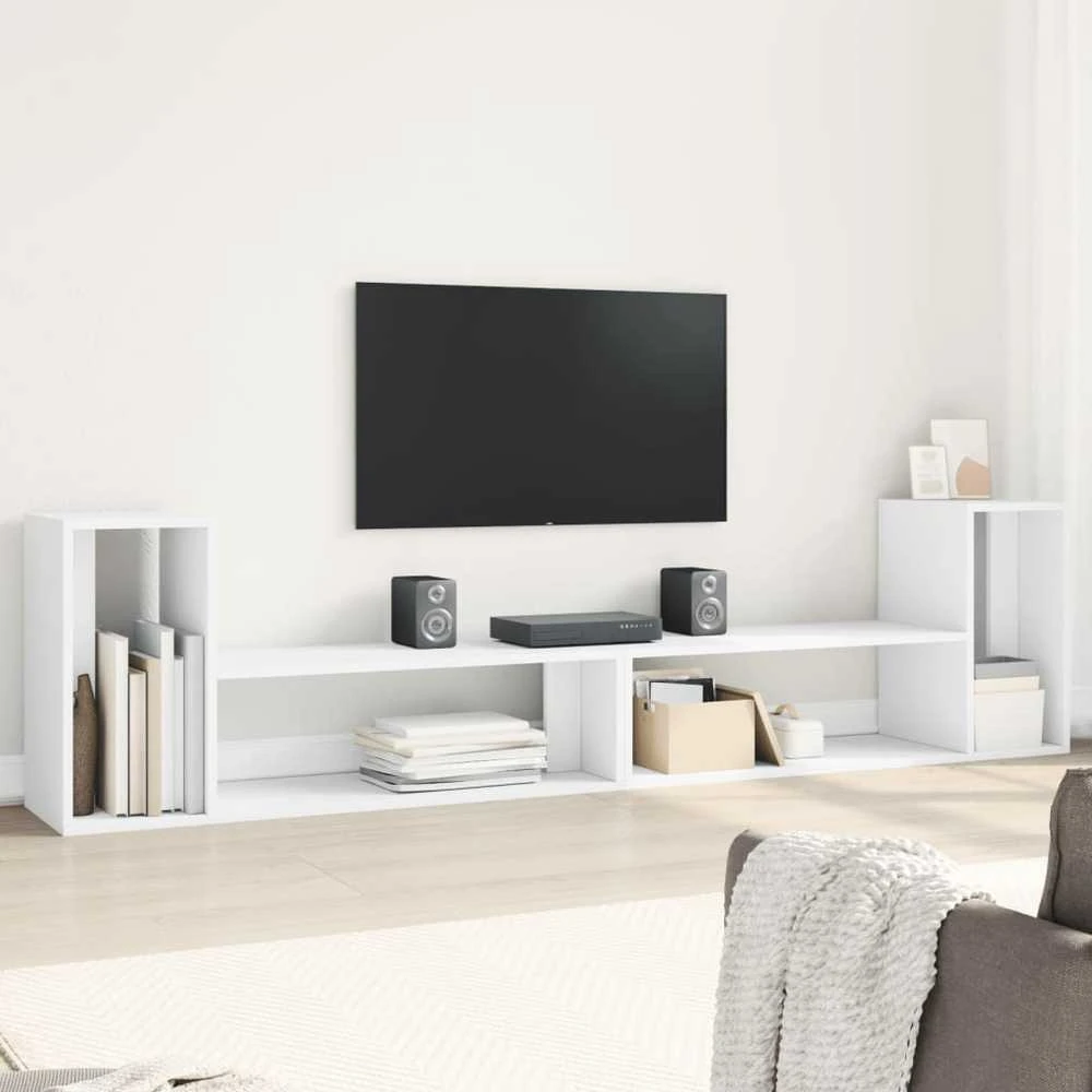 TV staliukas Televizoriaus spintelės, 2vnt.,, baltos, 100x30x50cm, MDP