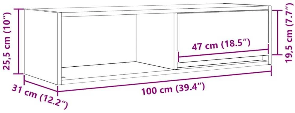 TV staliukas Televizoriaus spintelės, 2vnt., baltos, 100x31x25,5 cm, mediena