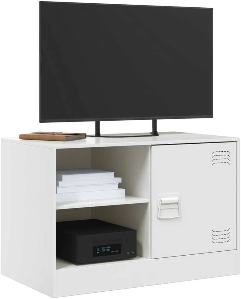 TV staliukas Televizoriaus spintelės, 2vnt., baltos, 67x39x44cm, plienas