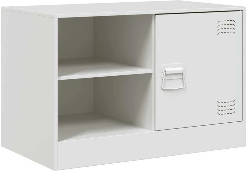 TV staliukas Televizoriaus spintelės, 2vnt., baltos, 67x39x44cm, plienas