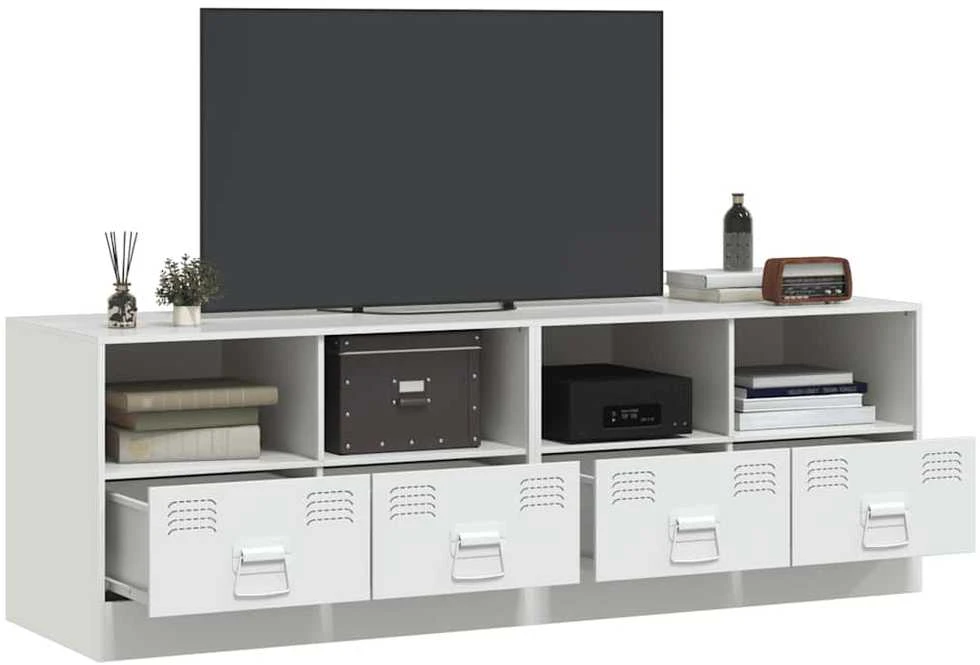 TV staliukas Televizoriaus spintelės, 2vnt., baltos, 67x39x44cm, plienas