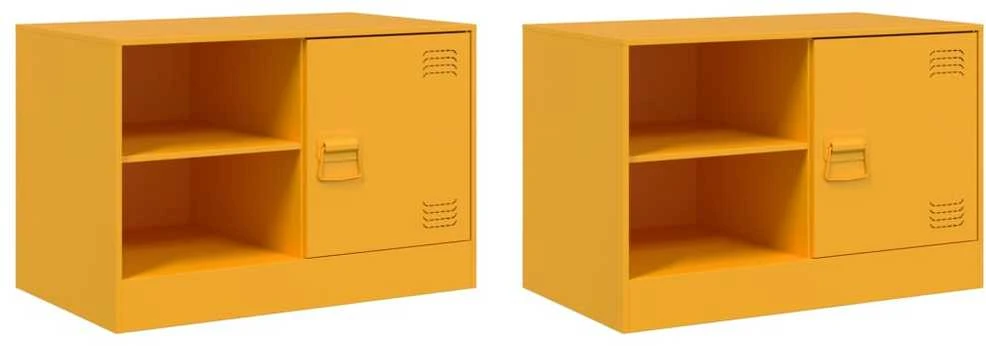 TV staliukas Televizoriaus spintelės, 2vnt., garstyčių, 67x39x44cm, plienas