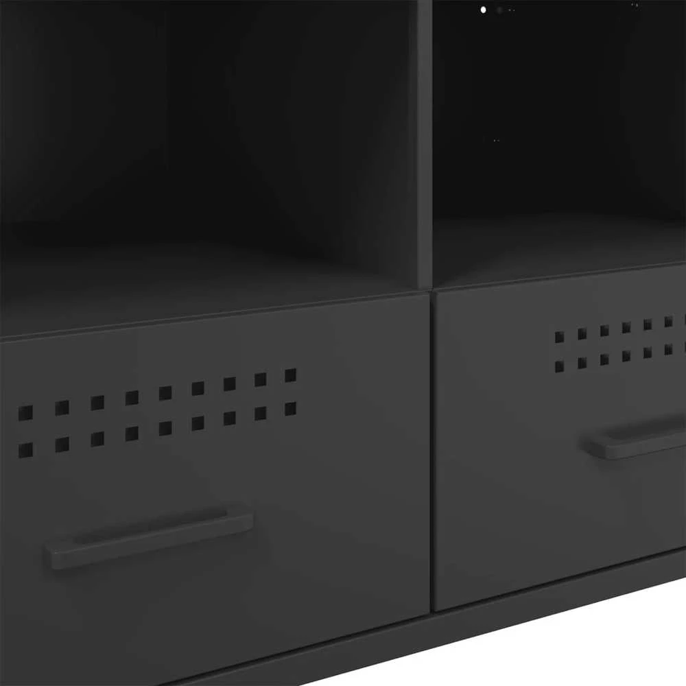 TV staliukas Televizoriaus spintelės, 2vnt., juodos, 68x39x50,5cm, plienas