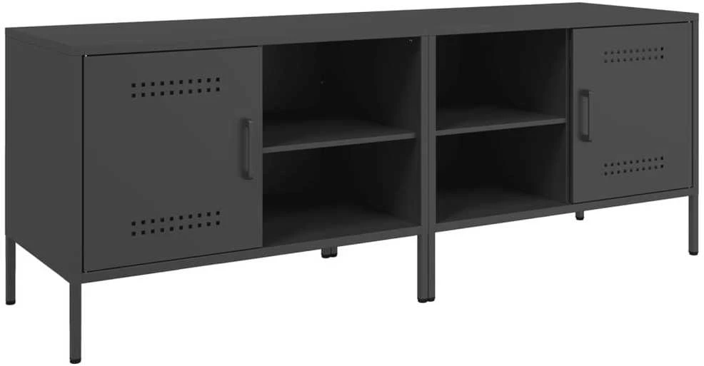 TV staliukas Televizoriaus spintelės, 2vnt., juodos, 68x39x50,5cm, plienas