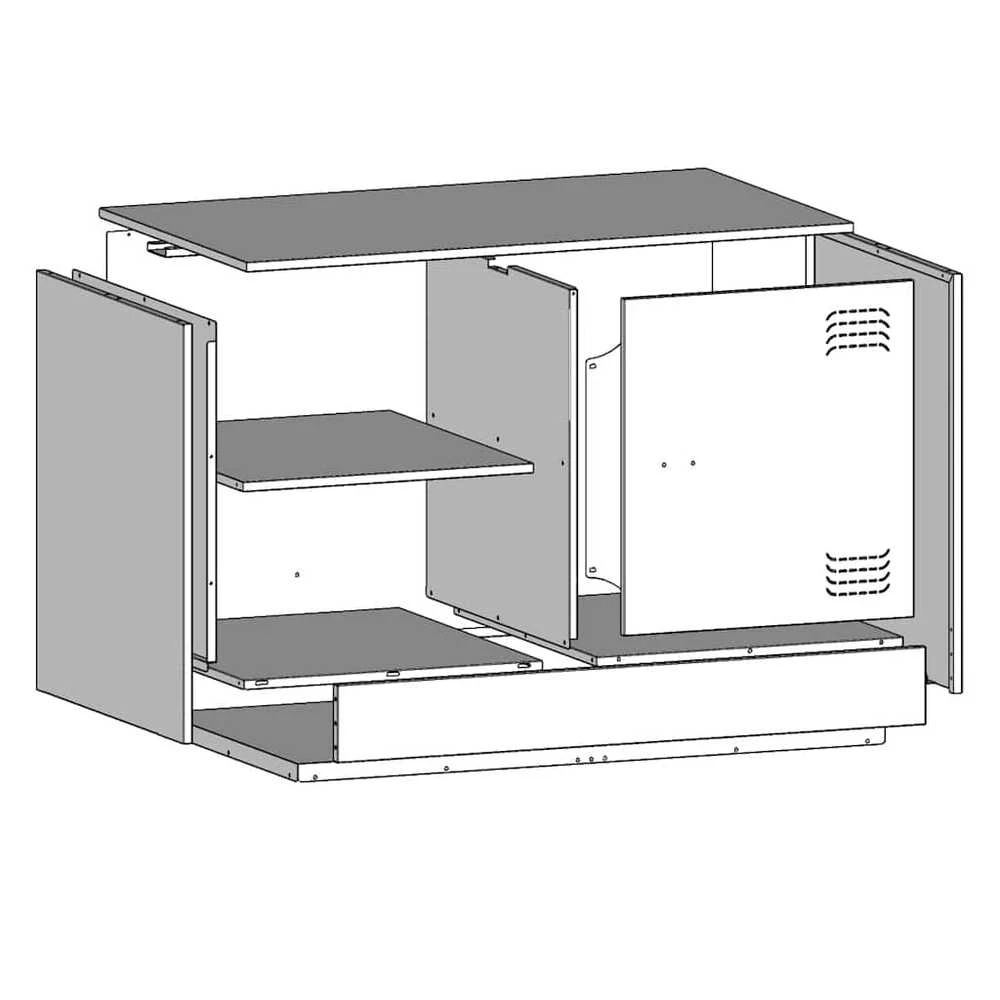 TV staliukas Televizoriaus spintelės, 2vnt., juodos, 67x39x44cm, plienas