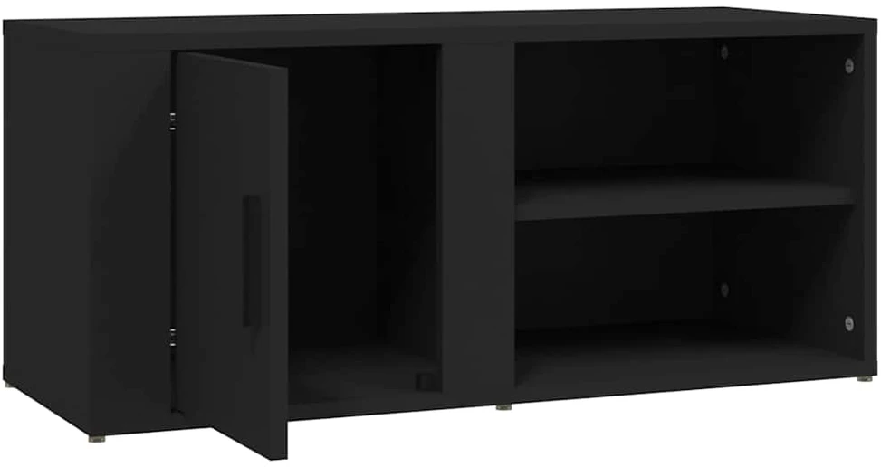 TV staliukas Televizoriaus spintelės, 2vnt., juodos, 80x31,5x36cm, mediena