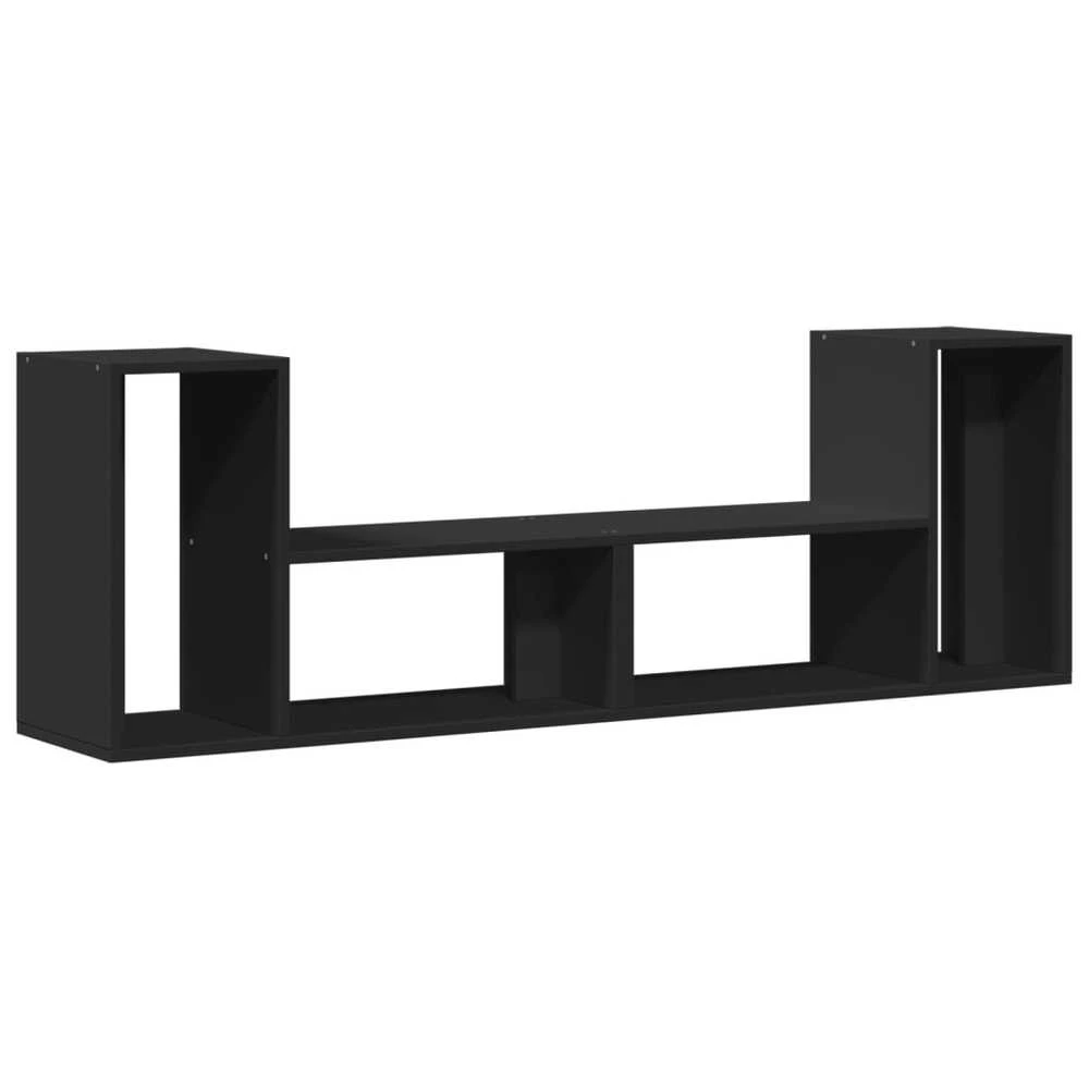 TV staliukas Televizoriaus spintelės, 2vnt., juodos, 75x30x50 cm, MDP