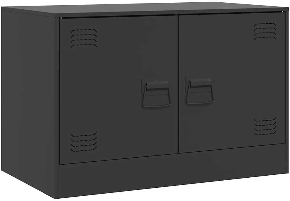 TV staliukas Televizoriaus spintelės, 2vnt., juodos, 67x39x44cm, plienas