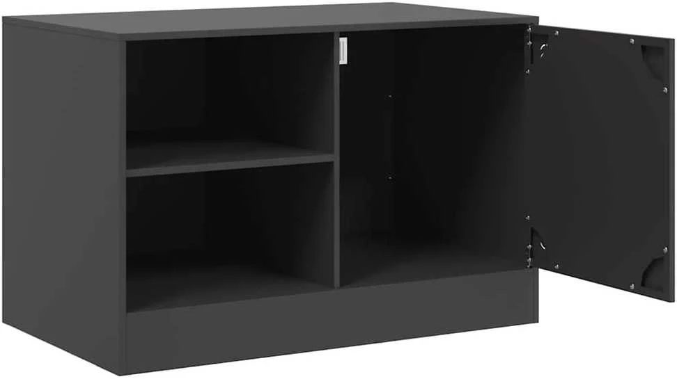 TV staliukas Televizoriaus spintelės, 2vnt., juodos, 67x39x44cm, plienas