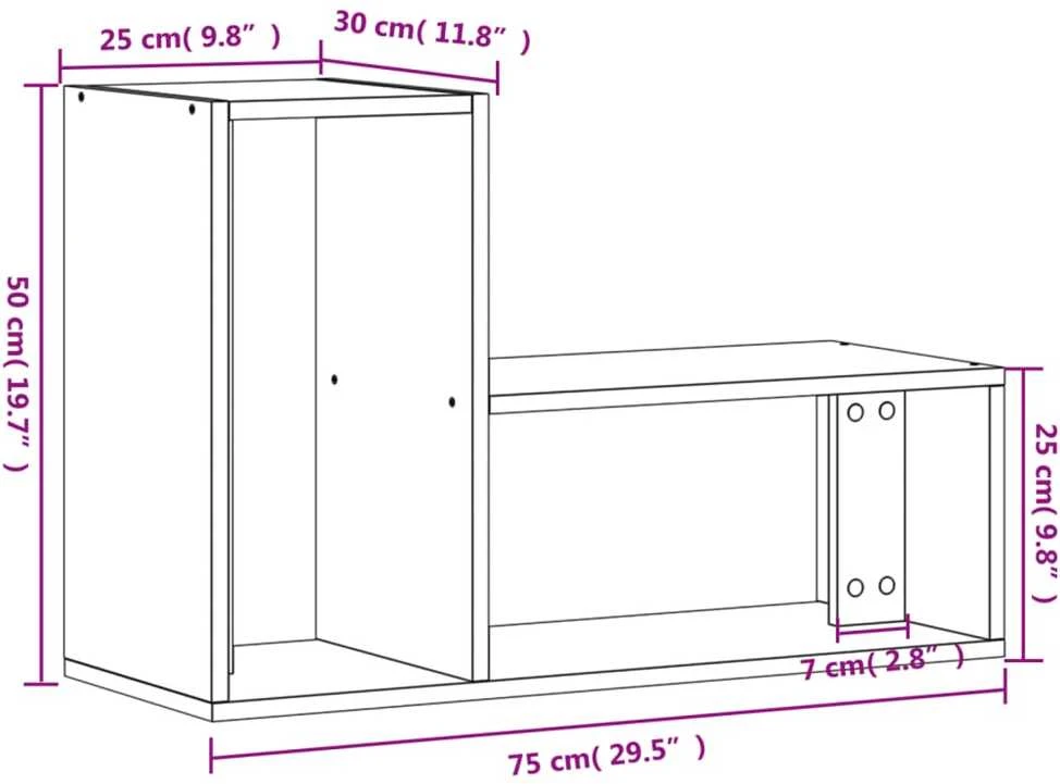 TV staliukas Televizoriaus spintelės, 2vnt., juodos, 75x30x50 cm, MDP
