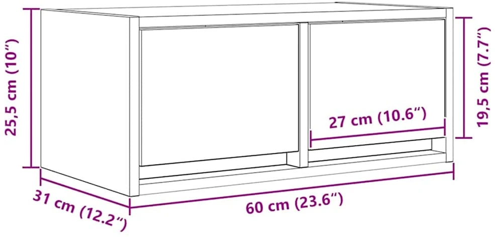 TV staliukas Televizoriaus spintelės, 2vnt., medienos, 60x31x25,5cm, mediena