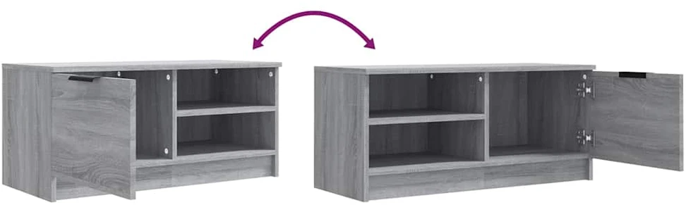 TV staliukas Televizoriaus spintelės, 2vnt., pilkos, 80x35x36,5cm, mediena
