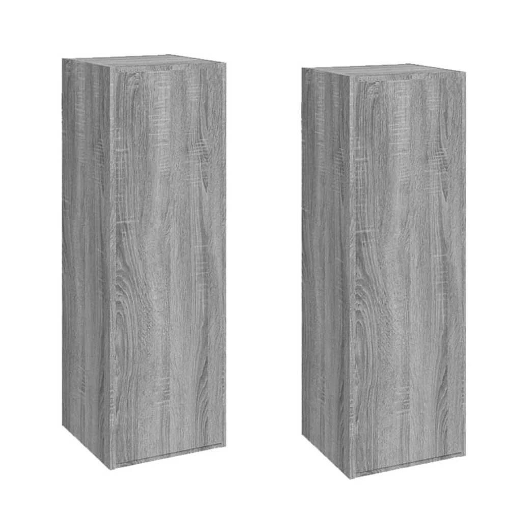 TV staliukas Televizoriaus spintelės, 2vnt., pilkos, 30,5x30x90cm, mediena