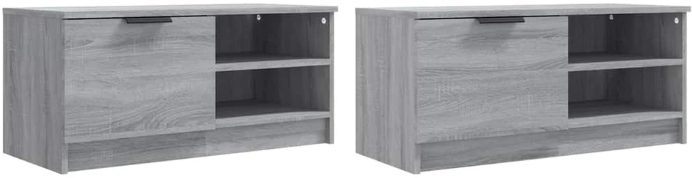 TV staliukas Televizoriaus spintelės, 2vnt., pilkos, 80x35x36,5cm, mediena