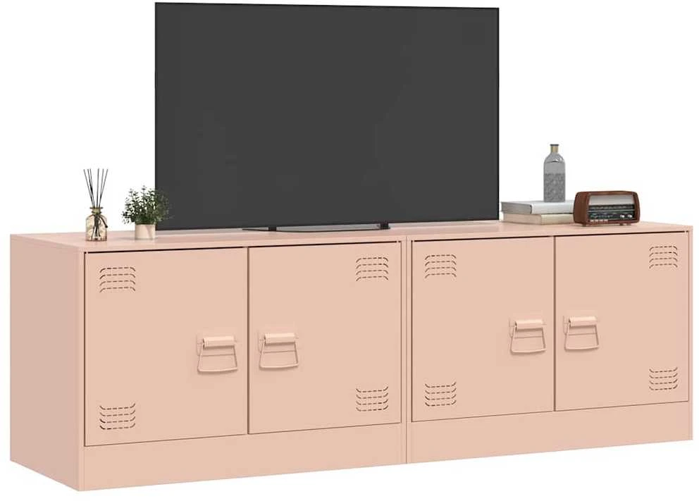 TV staliukas Televizoriaus spintelės, 2vnt., rožinės, 67x39x44cm, plienas