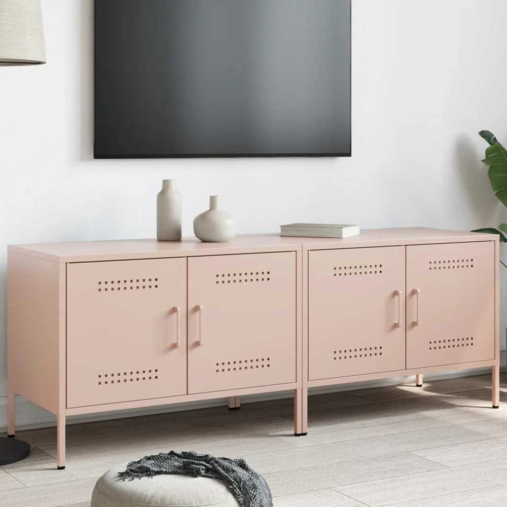 TV staliukas Televizoriaus spintelės, 2vnt., rožinės, 68x39x50,5cm, plienas