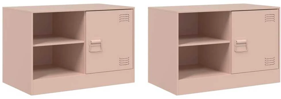 TV staliukas Televizoriaus spintelės, 2vnt., rožinės, 67x39x44cm, plienas