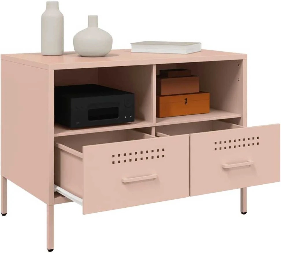 TV staliukas Televizoriaus spintelės, 2vnt., rožinės, 68x39x50,5cm, plienas