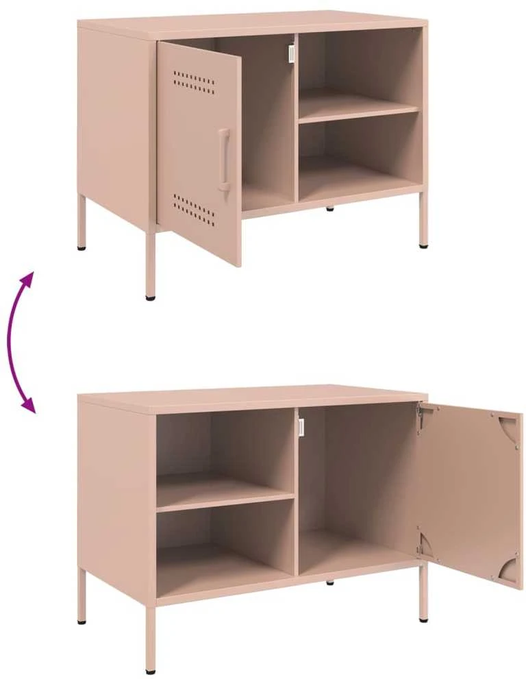 TV staliukas Televizoriaus spintelės, 2vnt., rožinės, 68x39x50,5cm, plienas
