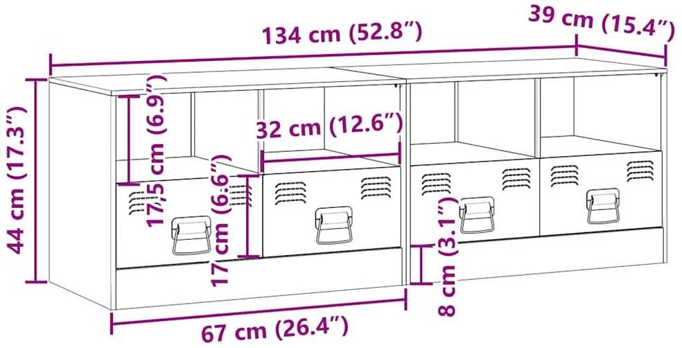 TV staliukas Televizoriaus spintelės, 2vnt., rožinės, 67x39x44cm, plienas