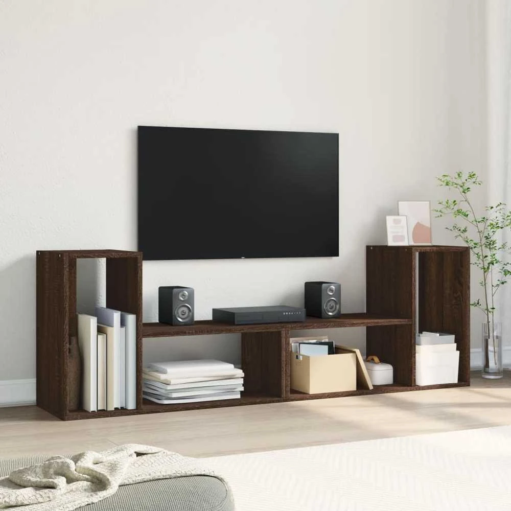 TV staliukas Televizoriaus spintelės, 2vnt., rudos ąžuolo, 75x30x50cm, MDP