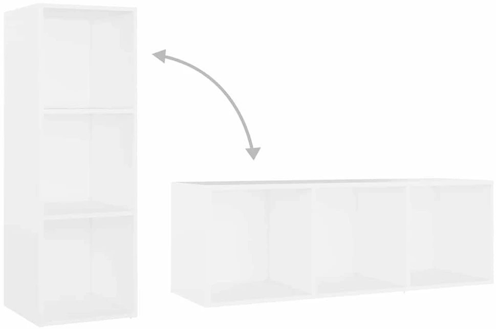 TV staliukas Televizoriaus spintelės, 3vnt., baltos, 107x35x37cm, MDP