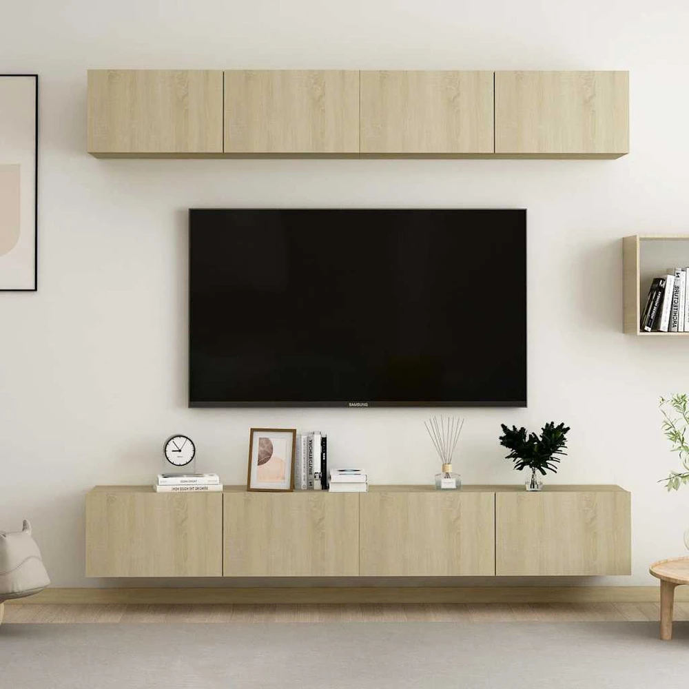 TV staliukas Televizoriaus spintelės, 4vnt., ąžuolo, 100x30x30cm, mediena