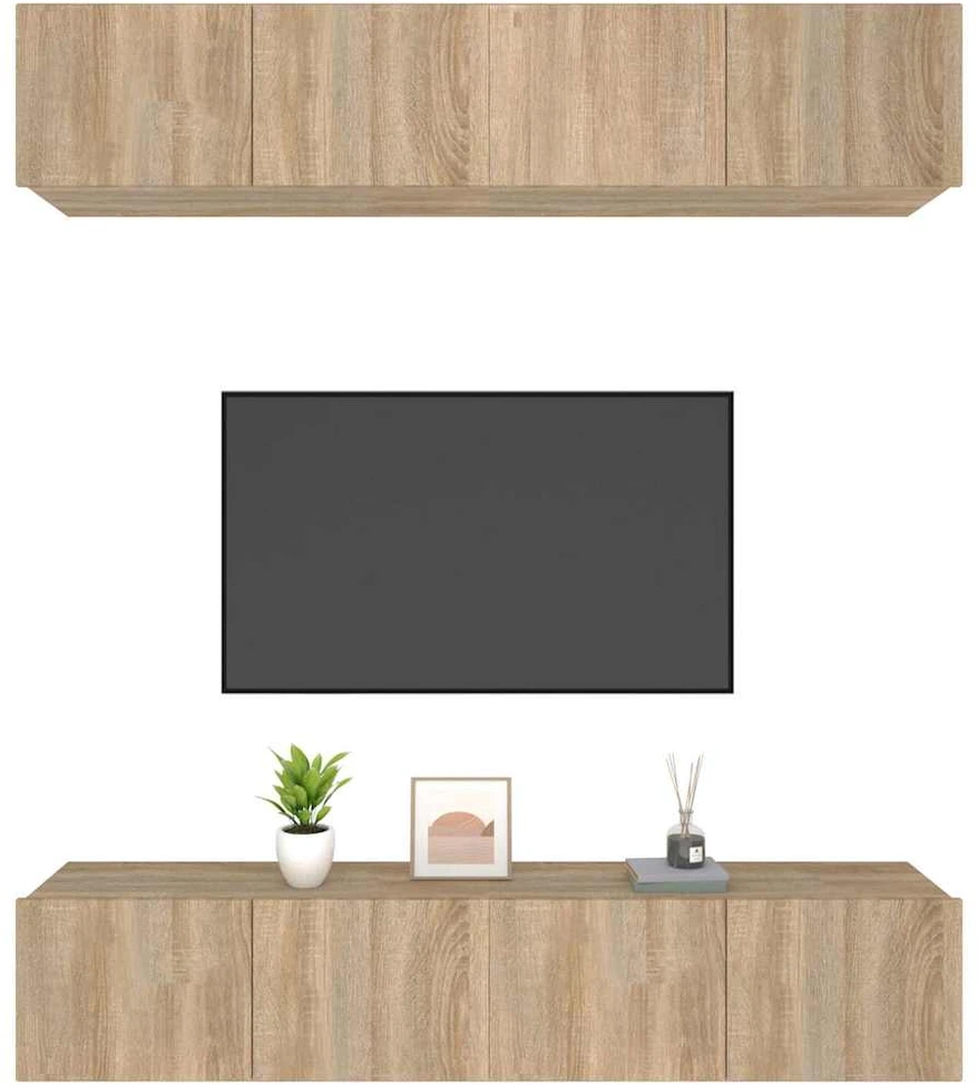 TV staliukas Televizoriaus spintelės, 4vnt., ąžuolo, 80x30x30cm, mediena