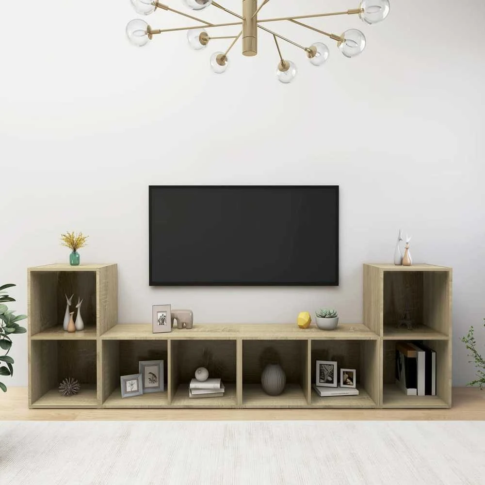 TV staliukas Televizoriaus spintelės, 4vnt., ąžuolo, 72x35x36,5cm, mediena