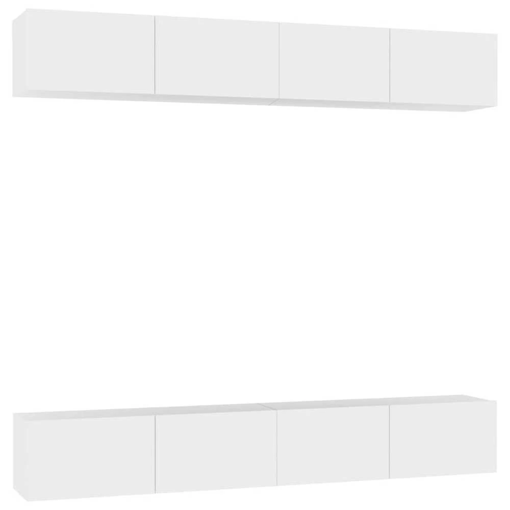 TV staliukas Televizoriaus spintelės, 4vnt., baltos, 100x30x30cm, mediena