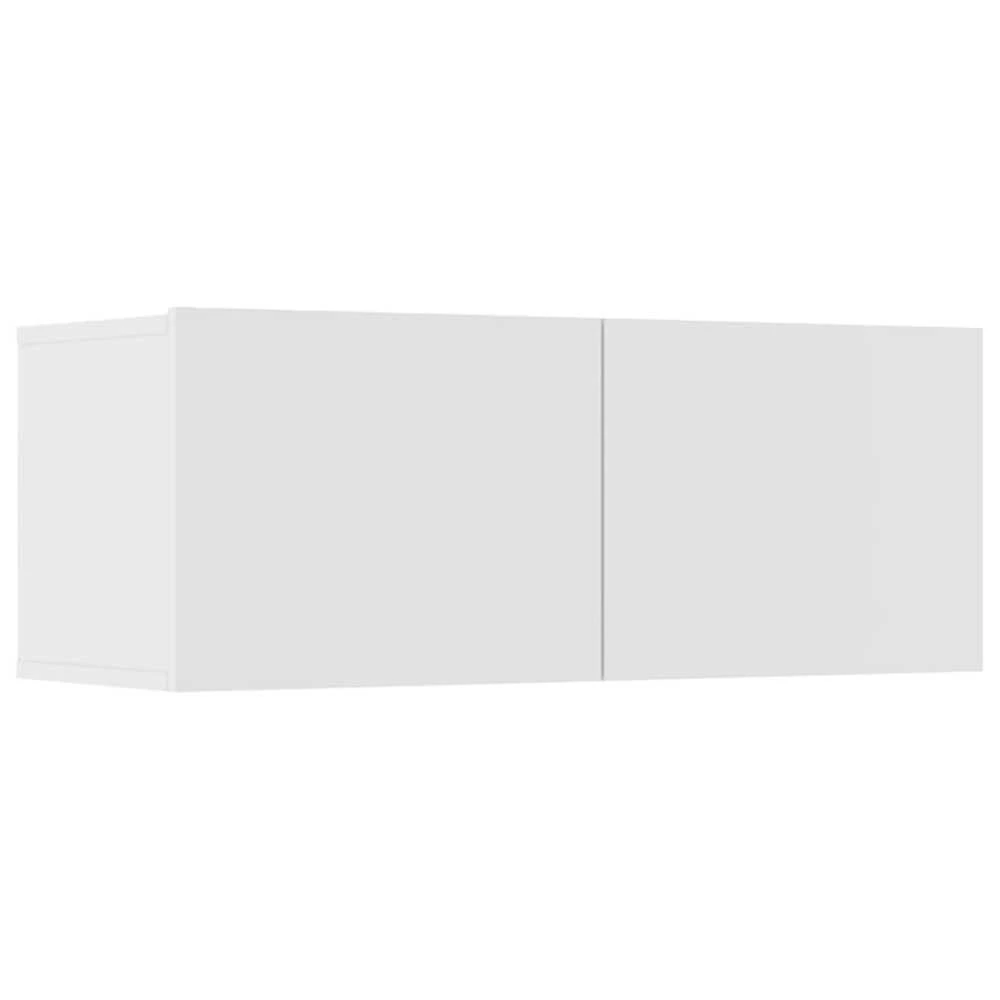 TV staliukas Televizoriaus spintelės, 4vnt., baltos, 80x30x30cm, mediena