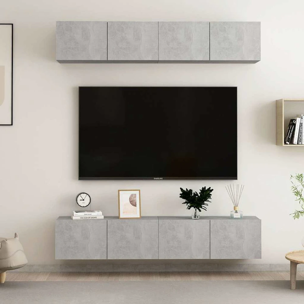TV staliukas Televizoriaus spintelės, 4vnt., betono, 80x30x30cm, mediena
