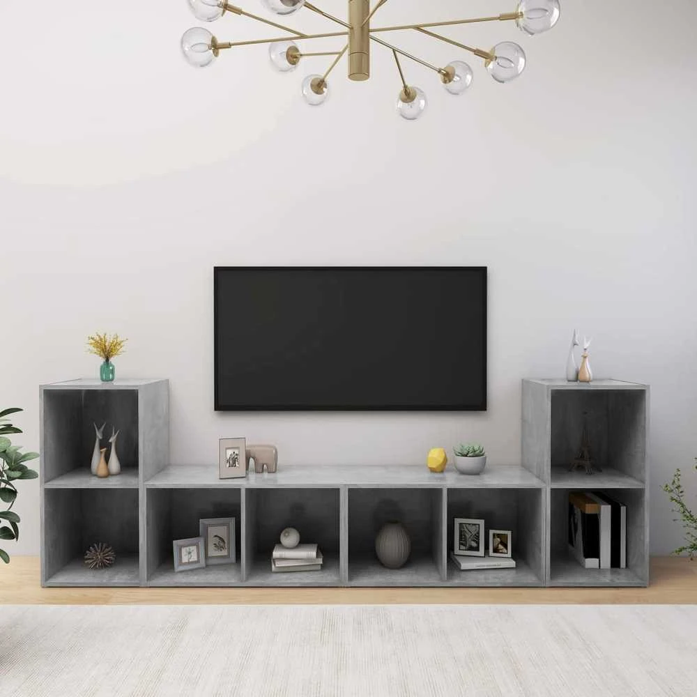 TV staliukas Televizoriaus spintelės, 4vnt., betono, 72x35x36,5cm, mediena