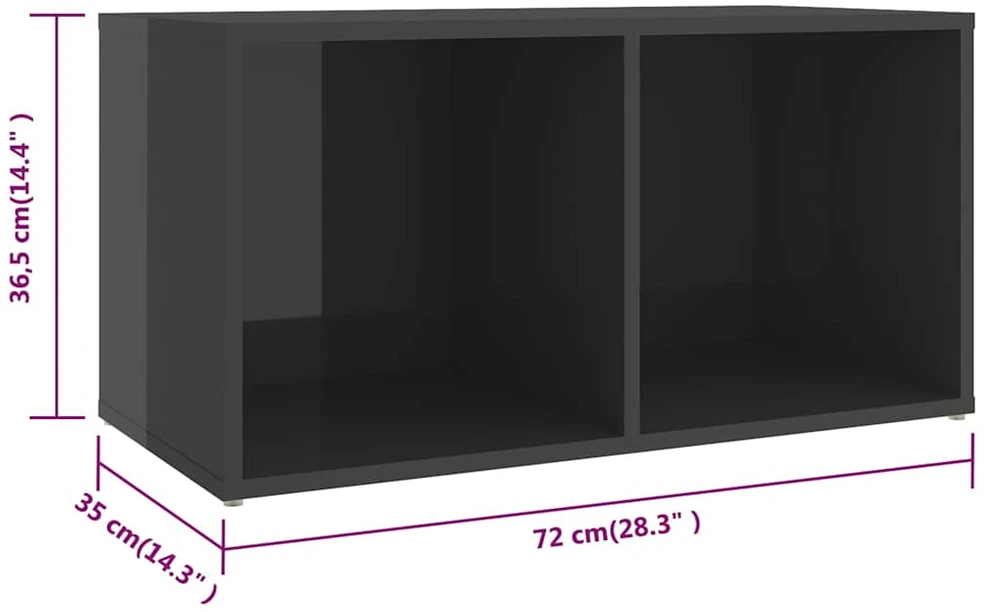 TV staliukas Televizoriaus spintelės, 4vnt., pilkos, 72x35x36,5cm, mediena