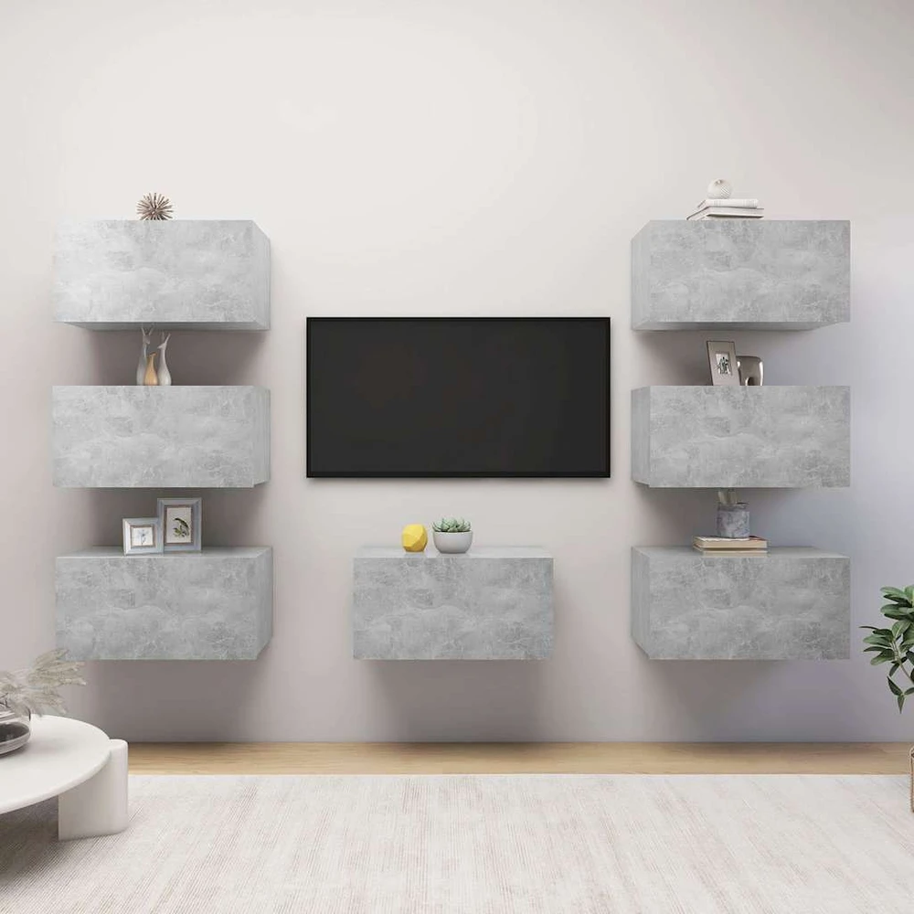 TV staliukas Televizoriaus spintelės, 7vnt., pilkos, 30,5x30x60cm, MDP