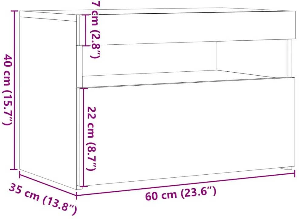 TV staliukas Televizoriaus spintelės su LED, 2vnt., artisano, mediena