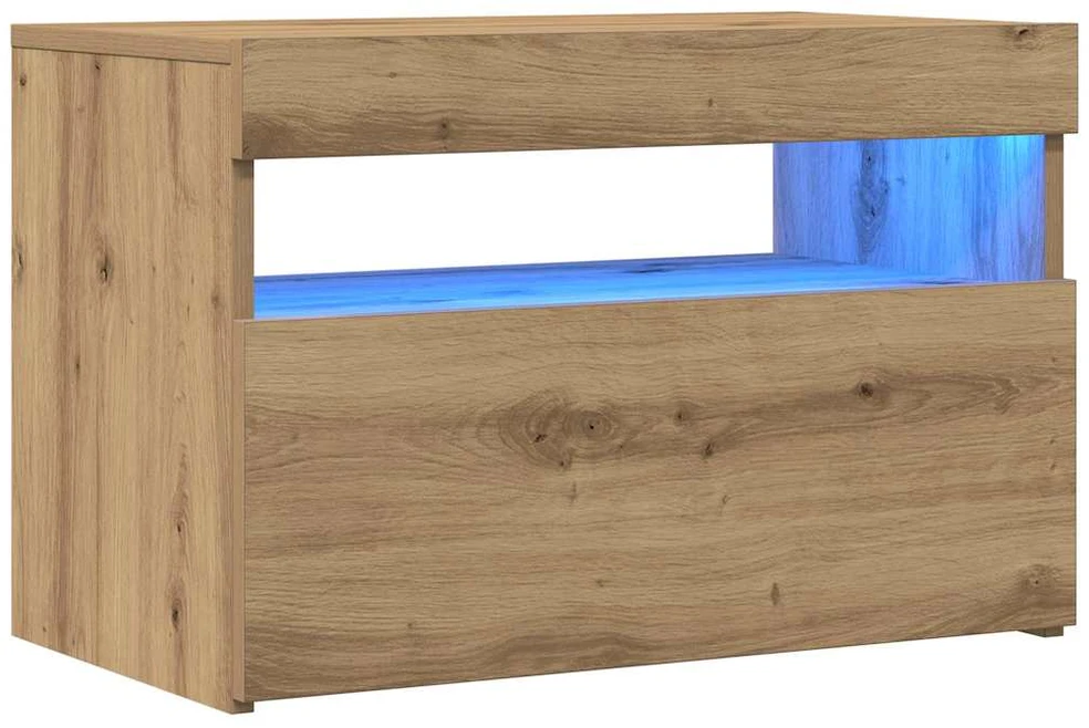 TV staliukas Televizoriaus spintelės su LED, 2vnt., artisano, mediena