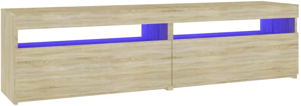 TV staliukas Televizoriaus spintelės su LED, 2vnt., ąžuolo, 75x35x40cm