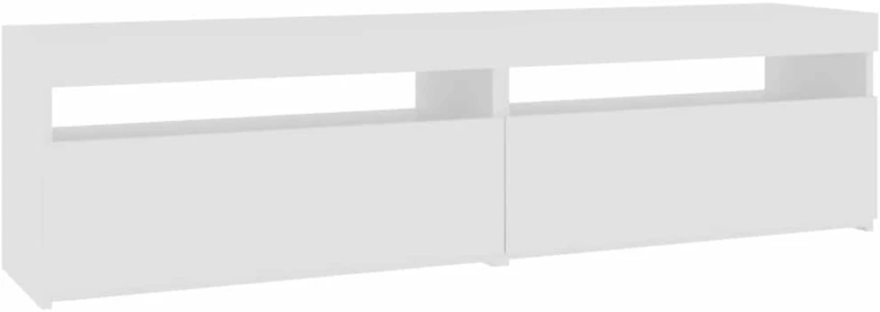 TV staliukas Televizoriaus spintelės su LED, 2vnt., baltos, 75x35x40cm